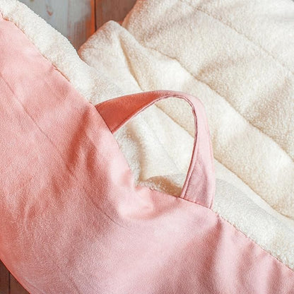 Big Joe Roma Bean Bag Chair, Oat Sherpa and Desert Rose, Vegan Suede, 3 feet