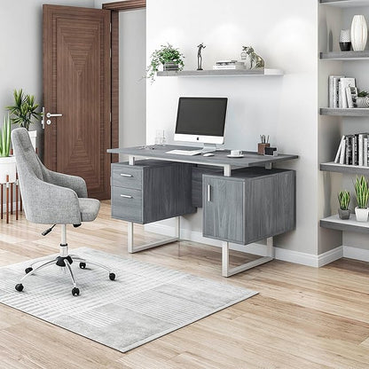 NicBex Laik-DW-00042-DX Desks, 51.25" W x 23.25" D x 29.75" H, Gray