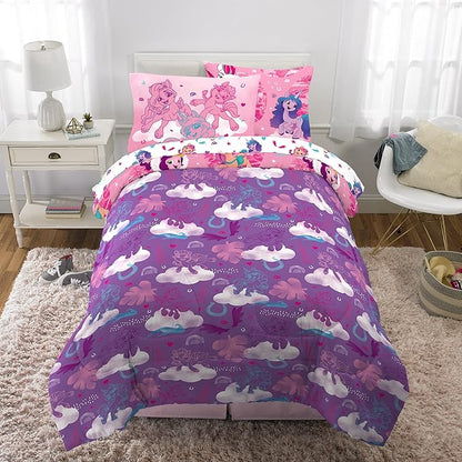 Franco Kids Bedding Super Soft Comforter and Sheet Set with Sham, 5 Piece Twin Size, My Little Pony