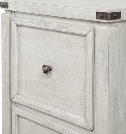 OSP Home Furnishings Designs Baton Rouge 2 Drawer File Cabinet with Rustic Design and Metal Accents, Champagne Oak