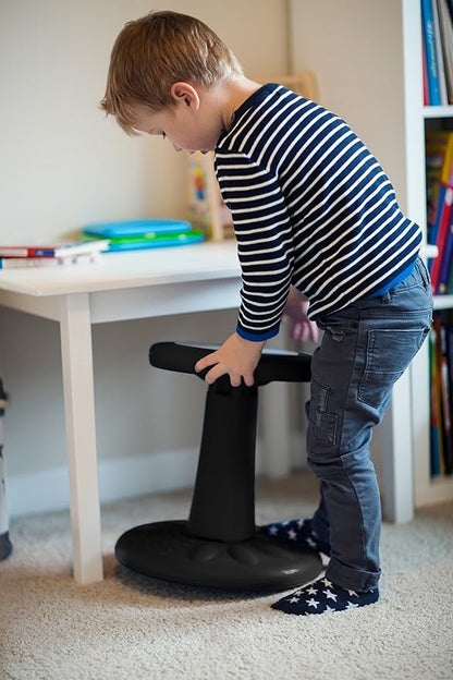 Studico ActiveChairs Kids Wobble Chair, Flexible Preschool & Elementary Classroom Seating, Improves Focus, Posture & Helps ADHD/ADD, Sensory Chair, [Active Fidget Chairs], 14" Stool, Ages 3-7, Black
