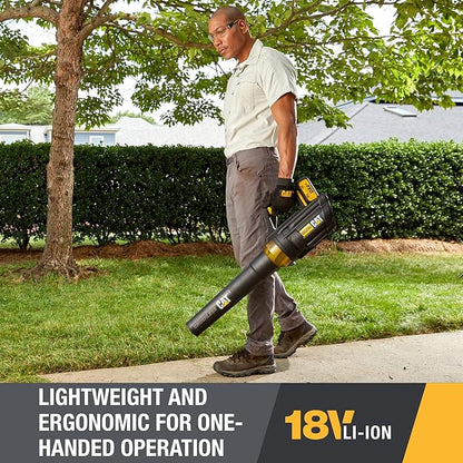 Cat DG250 18V Brushless 450 CFM 100 MPH Leaf Blower Cordless with Battery and Charger, 2-Speed Blowers for Lawn Care, Lightweight Cordless Leaf Blower – Battery & Charger Included