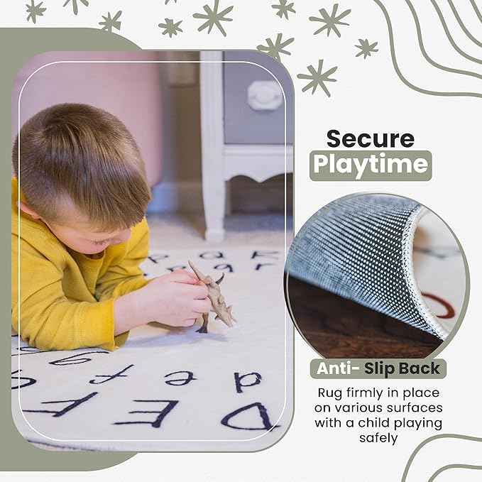Alphabet Classroom Rug for Kids - 40 Inch Kids Rugs for Bedroom - Nursery Rug for Kids Room Decor - Kids Playroom Rug for Baby Learning - ABC Rugs for Kids Playroom - Kids Area Rugs for Bedroom
