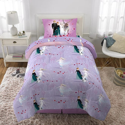 Disney Frozen 2 Kids Bedding Super Soft Comforter And Sheet Set, 4 Piece Twin Size, "Official" Disney Product By Franco