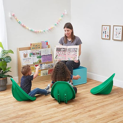 ECR4Kids Leaf Floor Seat, Rocker Chair, Emerald, 6-Piece