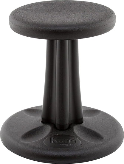 Kore Kids Wobble Chair - Flexible Seating Stool for Classroom & Elementary School, ADD/ADHD - Made in The USA - Age 6-7, Grade 1-2, Black (14in)