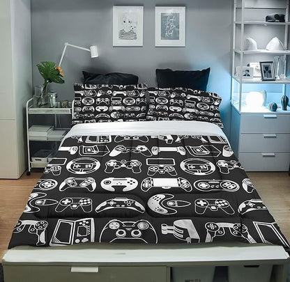 Sunnycitron Kids comforter sets Gamer Bedding Sets for Boys Twin Comforter Set Gaming Comforter Sets Gamer Comforter Set for Boys Gaming Bed Gamer Room Decor,1 Comforter 2Pillowcase
