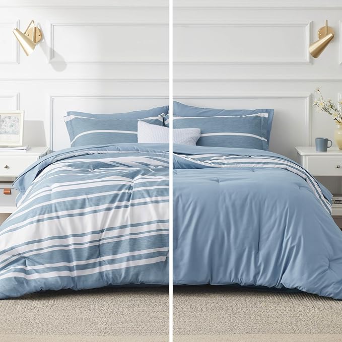Bedsure King Size Comforter Set - Bedding Set King 7 Pieces, Bed in a Bag Bed Set with Comforter, Sheets, Pillowcases & Shams