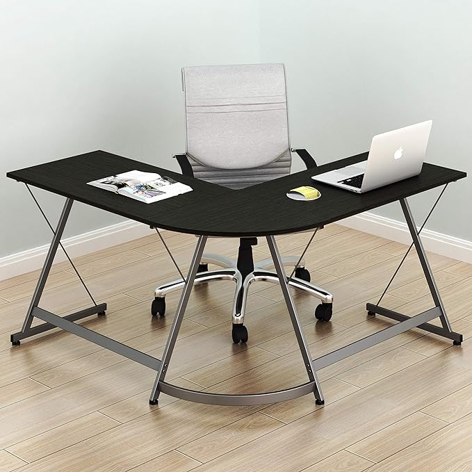 SHW L-Shaped Computer Gaming Desk, Espresso