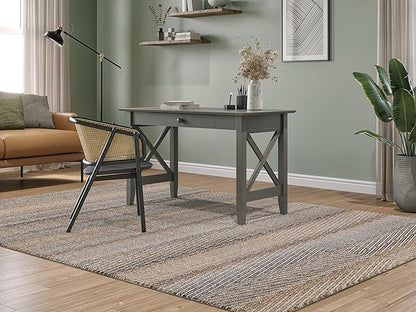 AFI 48" Solid Wood Writing Desk - Sturdy X Design - Home Office Desk with Drawer - Laptop Computer Work Study Table Grey