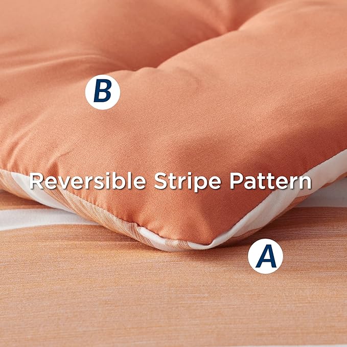 Bedsure Twin XL Comforter Set, Extra Long 5 Pieces Burnt Orange Twin XL Bedding Sets, All Season Dorm Room Essentials with 1 Pillow Sham, Flat Sheet, Fitted Sheet and 1 Pillowcase