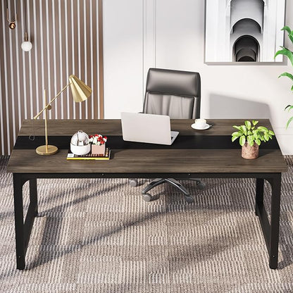 63 Inch Large Executive Office Desk, Simple Computer Workstation with 31.5 inch Extra Wide Desktop for Home Office