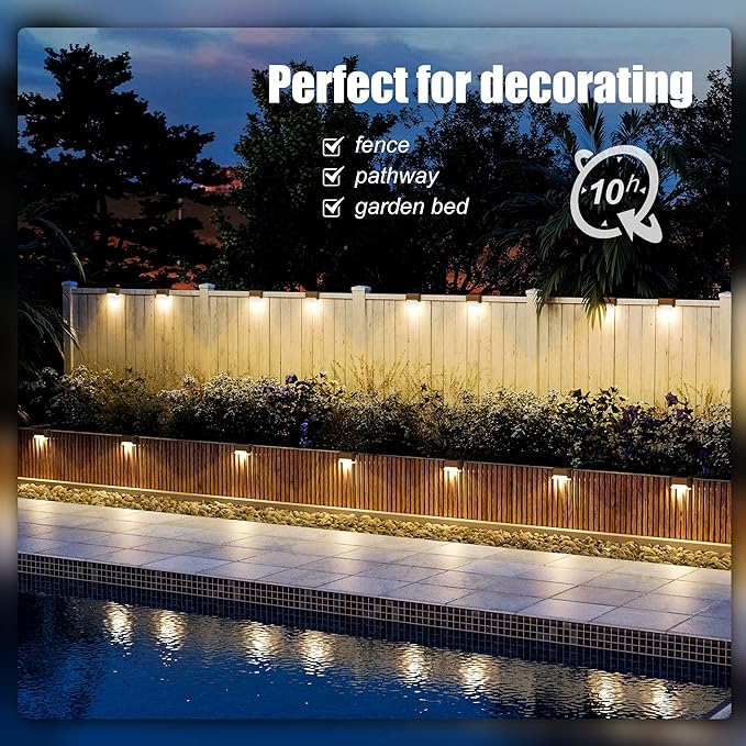 Greesum 3 Piece Rattan Patio Furniture Set with Rocking Chairs, Glass Table and SOLPEX 16 Pack Solar Deck Lights for Outdoor Stairs, Fence and Pathway