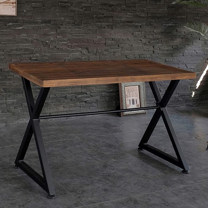 AC Pacific Nova Modern Industrial Home Office Computer and Working Desk Table, Brown/Midnight