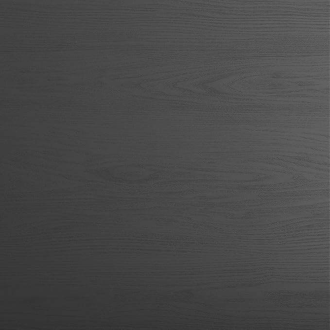 Martha Stewart Maddox Home Office Parsons Desk in Black Wood Grain with Oil Rubbed Bronze Metal X-Frame