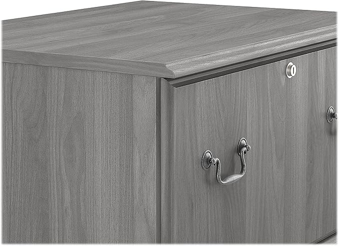Saratoga 2-Drawer Lateral File Cabinet, Locking, Letter/Legal, Modern Gray, 26.85-Inch