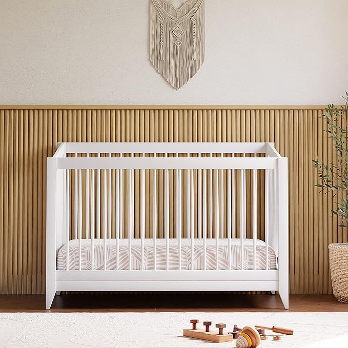 Babyletto Sprout 4-in-1 Convertible Crib with Toddler Bed Conversion Kit in White, Greenguard Gold Certified