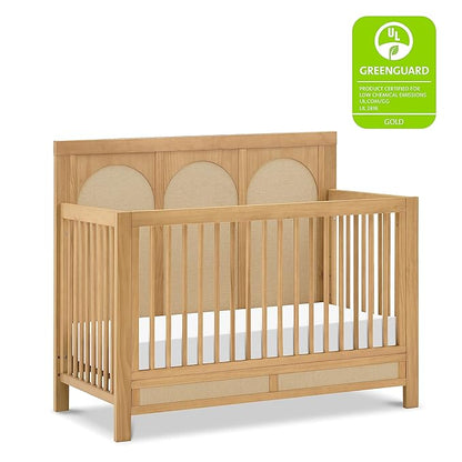 Namesake Eloise 4-in-1 Convertible Crib in Honey and Performance Sand Eco-Weave, GREENGUARD Gold Certified