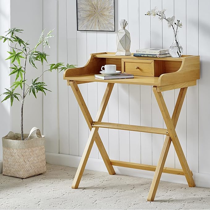 Linon Mable Folding Desk, Natural