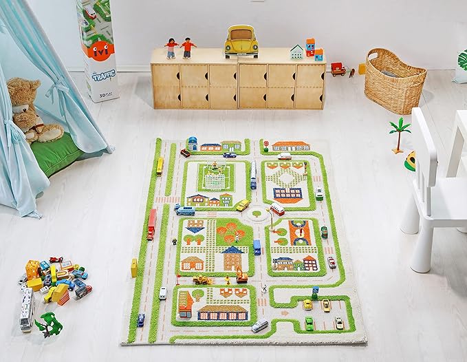 IVI 3D Play Rugs, Traffic Green, 39 x 59 inches