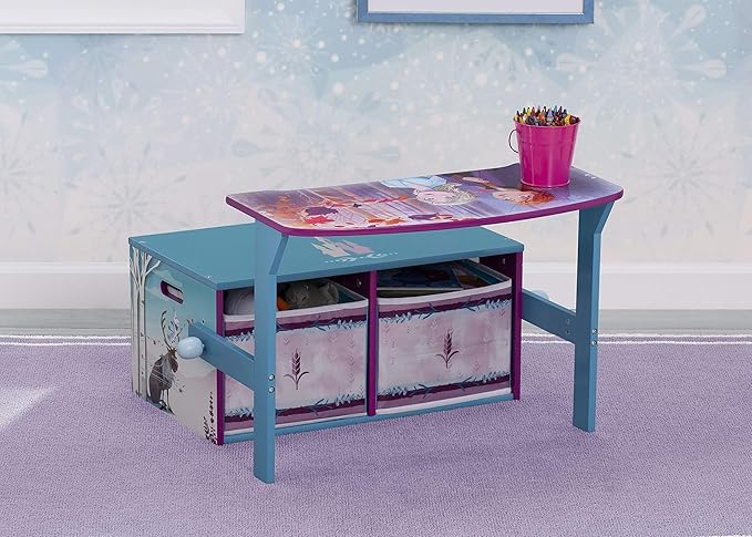 Delta Children Kids Convertible Activity Bench - Greenguard Gold Certified, Frozen II & Deluxe Toy and Book Organizer, Disney Frozen II
