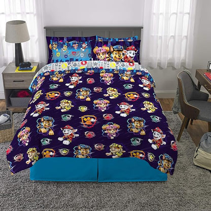 Franco Kids Bedding Super Soft Comforter and Sheet Set with Sham, 7 Piece Full Size, Paw Patrol Movie
