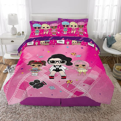 Franco Kids Bedding Super Soft Comforter and Sheet Set, 5 Piece Full Size, LOL Surprise
