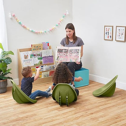 ECR4Kids Leaf Floor Seat, Rocker Chair, Fern Green, 6-Piece