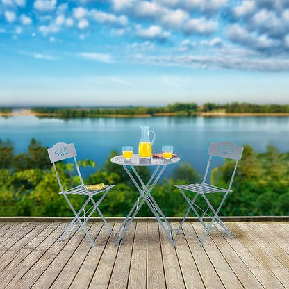 Alpine Corporation Folding Table and Chairs Patio Seating, Gray