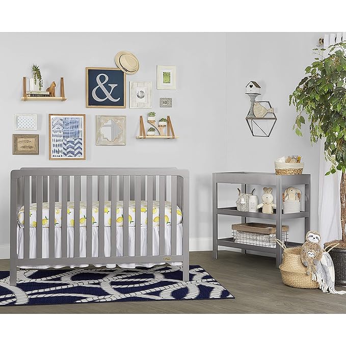 Nursery Essentials Bundle of Dream On Me Ridgefield 5-in-1 Convertible Crib, Dream On Me Ridgefield Changing-Table, with a Dream On Me Honeycomb Orthopedic Firm Fiber Standard Crib Mattress