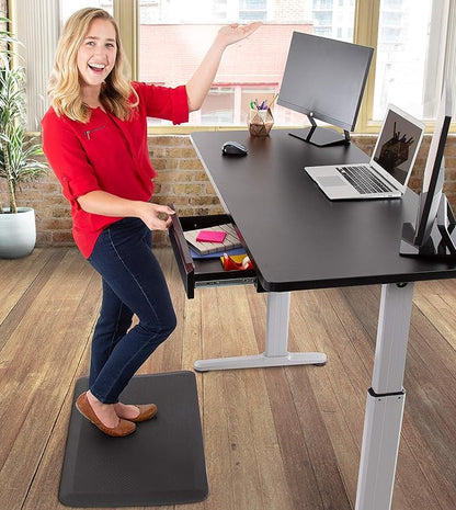 Stand Steady Attachable Under Desk Drawer | Pull-Out Storage Organizer with Smooth Sliding Tracks | Spacious Storage Drawer Easily Mounts to Desks and Workstations (Black / 17.5 x 11.5)