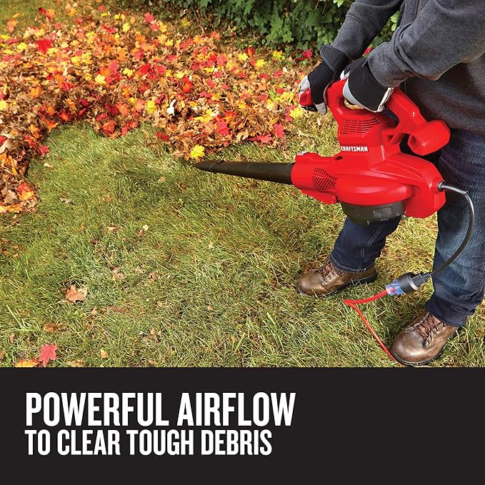 CRAFTSMAN Leaf Blower, Electric, 12-Amp (CMEBL700), Red