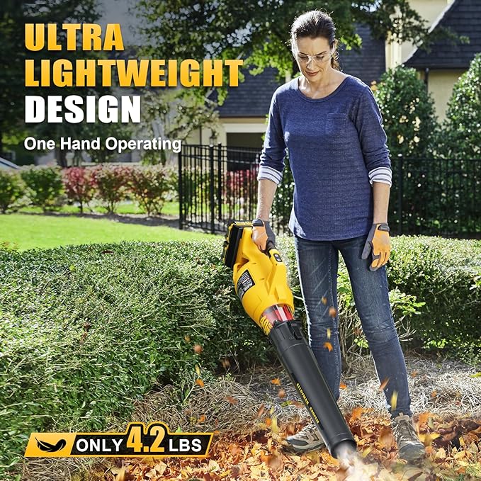 ALLOYMAN 40V Max Cordless Leaf Blower,500CFM Dual Battery Driven Blower with 2 * 4.0Ah Batteries & Fast Charger,2 Variable Speed Lightweight Battery Powered Leaf Blowers for Lawn Care/Snow Blowing