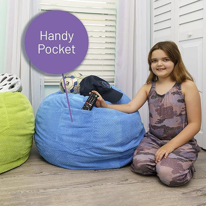 EMMandSOPHIE Kids Bean Bag Chair - Bean Bag Chair Kids- Toddler Bean Bag Chair- Bean Bag Stuffed Animal Storage -Bean Bag Chairs for Kids -Stuffed Animal Bean Bag Storage - Kid Bean Bag Chair
