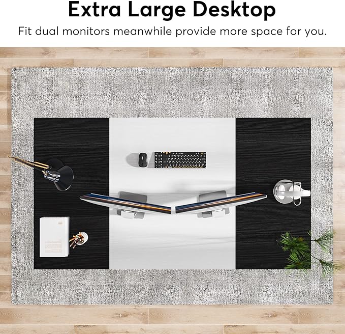 70.8 Inch Executive Desk, Large Computer Office Desk, Modern Simple Business Study Writing Table for Home Office