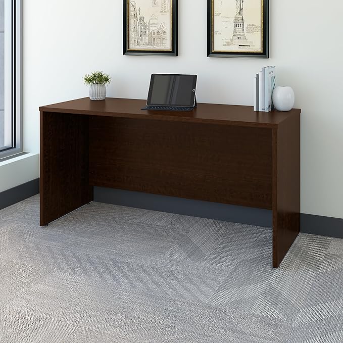 Bush Business Furniture Series C Credenza Desk, Computer Table for Home or Professional Office, 60W x 24D, Mocha Cherry