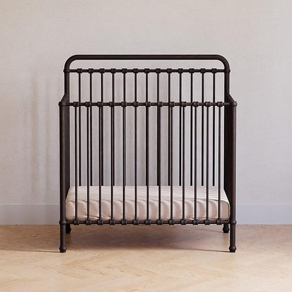NAMESAKE Winston 4-in-1 Convertible Mini Metal Crib in Vintage Iron, Greenguard Gold Certified