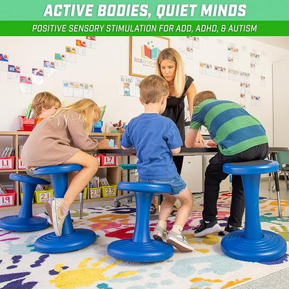 GoSports Wobble Chair - Sensory Stool for Active Kids - ADHD Chair for Classrooms or Home - 18 or 14 Inch Stool
