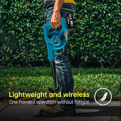 Electric Cordless Leaf Blower 21V, Leaf blower Dual Function Blowing and Vacuuming, with 2 x 4.0AH High Capacity Batteries, Leaf Blower Cordless Effortlessly Clears Blowers for Lawn Care