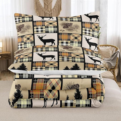 NINENINE Deer Bedding Set Camo American Flag Comforter Set Twin Bedding Set for Boys Hunting Bedding Set for Kids,Teen Camouflage Bedding Sets with 1 Comforter 1Pillowcase