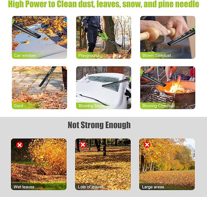 Cordless Leaf Blower 20V Handheld Electric Leaf Blower with 2x2.0AH Batteries and Fast Charger for Lawn Care, Patio, Garden, Snow(only for small jobs)