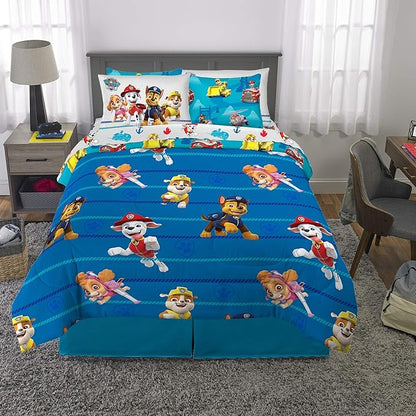 Franco Kids Bedding Super Soft Comforter and Sheet Set with Sham, 7 Piece Full Size, Paw Patrol