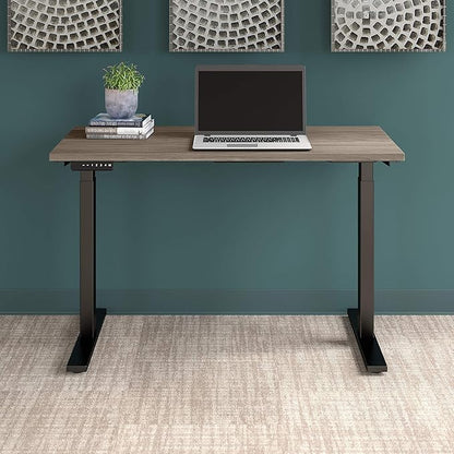 Bush Business Furniture Move 60 Electric Ergonomic Sit-Stand Computer Table for Home and Professional Office, 48W x 24D, Modern Hickory