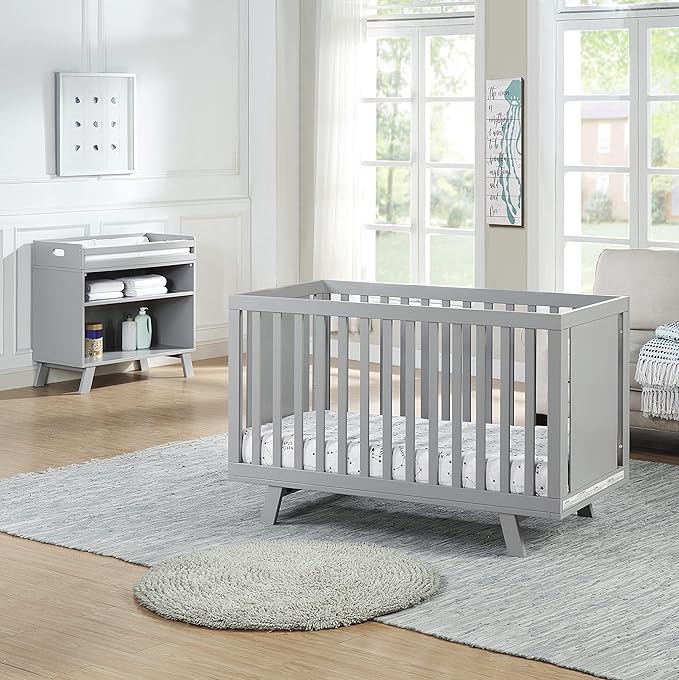Suite Bebe Livia Convertible Crib in Gray & Gray