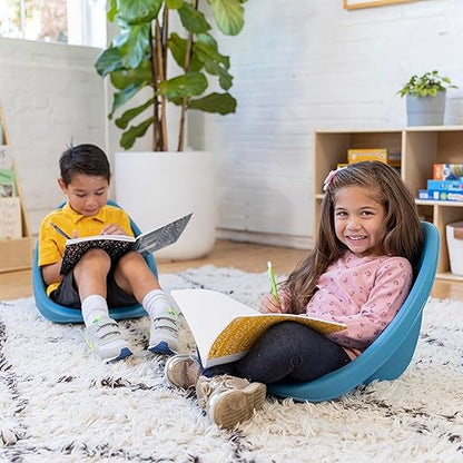 ECR4Kids Leaf Floor Seat, Rocker Chair, Peacock Blue, 6-Piece