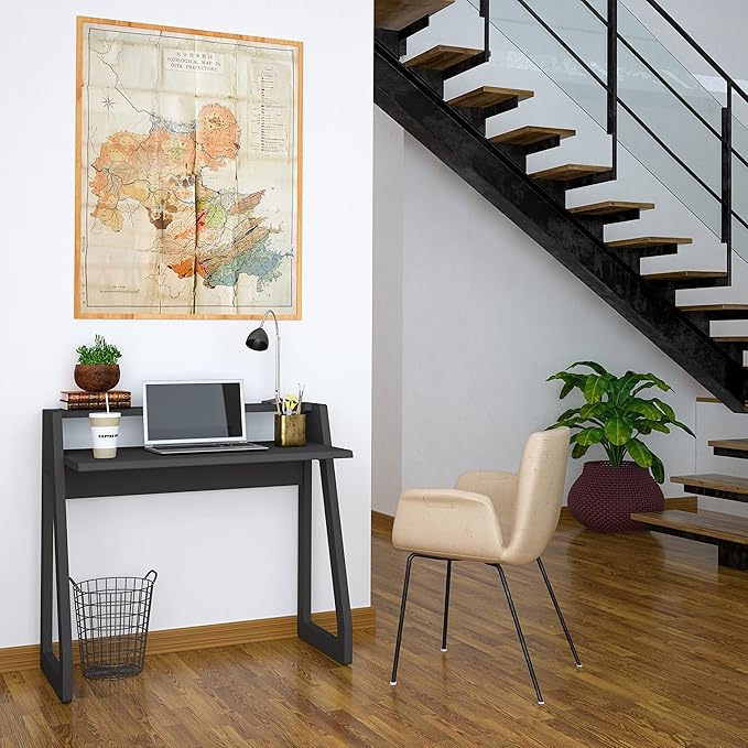 Computer Desk for Bedroom, Office & Small Spaces - Writing Desk Ideal for Students, Kids, Adults - Modern Design Compact Desk with Display Shelf
