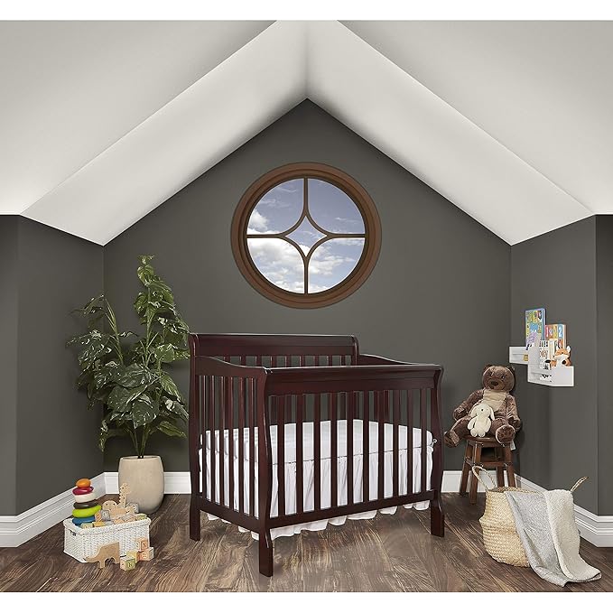 Nursery Essentials Bundle of Dream On Me Aden Convertible 4-in-1 Mini Crib, Dream On Me Ashton Changing-Table, with a Dream On Me Sunset 3” Extra Firm Fiber Portable Crib Mattress