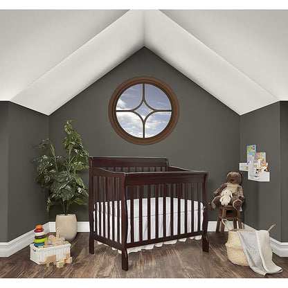 Nursery Essentials Bundle of Dream On Me Aden Convertible 4-in-1 Mini Crib, Dream On Me Ashton Changing-Table, with a Dream On Me Sunset 3” Extra Firm Fiber Portable Crib Mattress