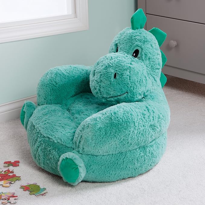 Trend Lab Dinosaur Toddler Chair Plush Character Kids Chair Comfy Furniture Pillow Chair for Boys and Girls, 21 x 19 x 19 inches
