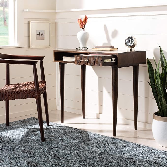 Safavieh Home Office Zinnia Modern Walnut Brown 1-drawer Desk